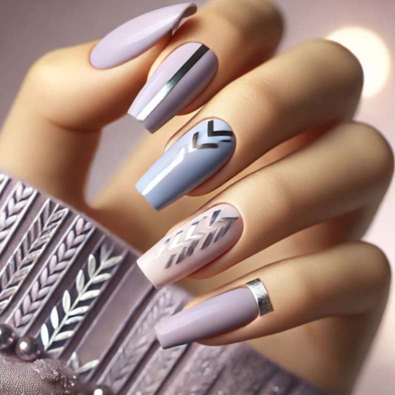 Lace Patterned Neutral Nails