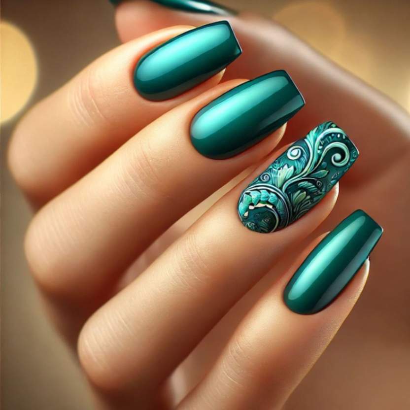 Lace Patterned Neutral Nails