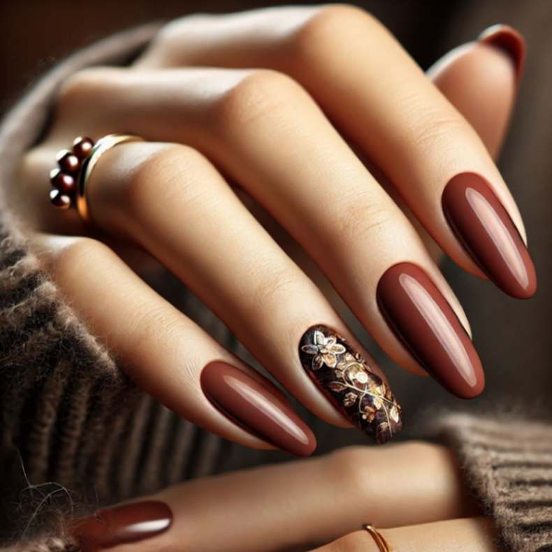 Lace Patterned Neutral Nails