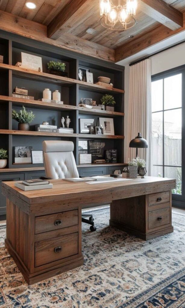 Stylish home office decor featuring a minimalist white desk, ergonomic chair, and vibrant green indoor plant, creating an inspiring workspace for women and beauty enthusiasts.