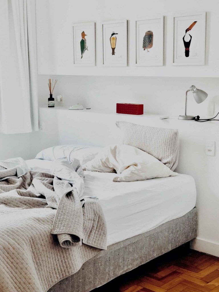 Stylish black and white dream bedroom with elegant decor, cozy bedding, and chic minimalist furniture. Perfect for beauty lovers, brides, and modern women seeking luxury & simplicity.